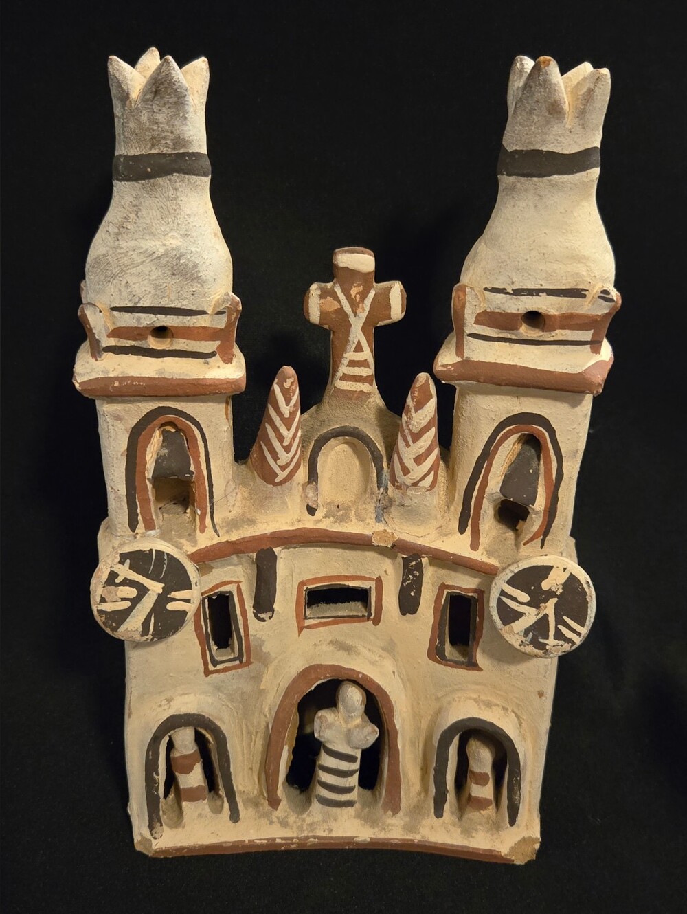 Peruvian Redware Terracotta Pottery Mission Cathedral Folk Art Church